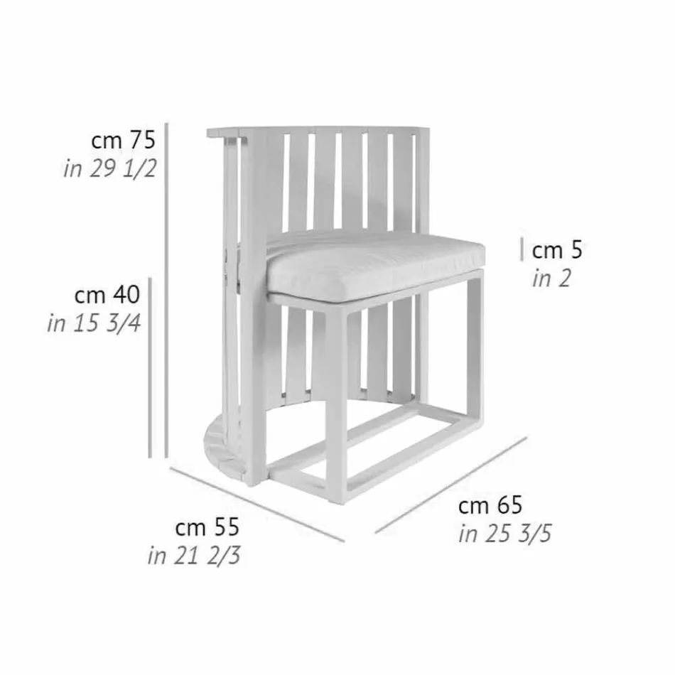 Venkovní jídelní křeslo z hliníku a lana v luxusním designu - Julie Viadurini
