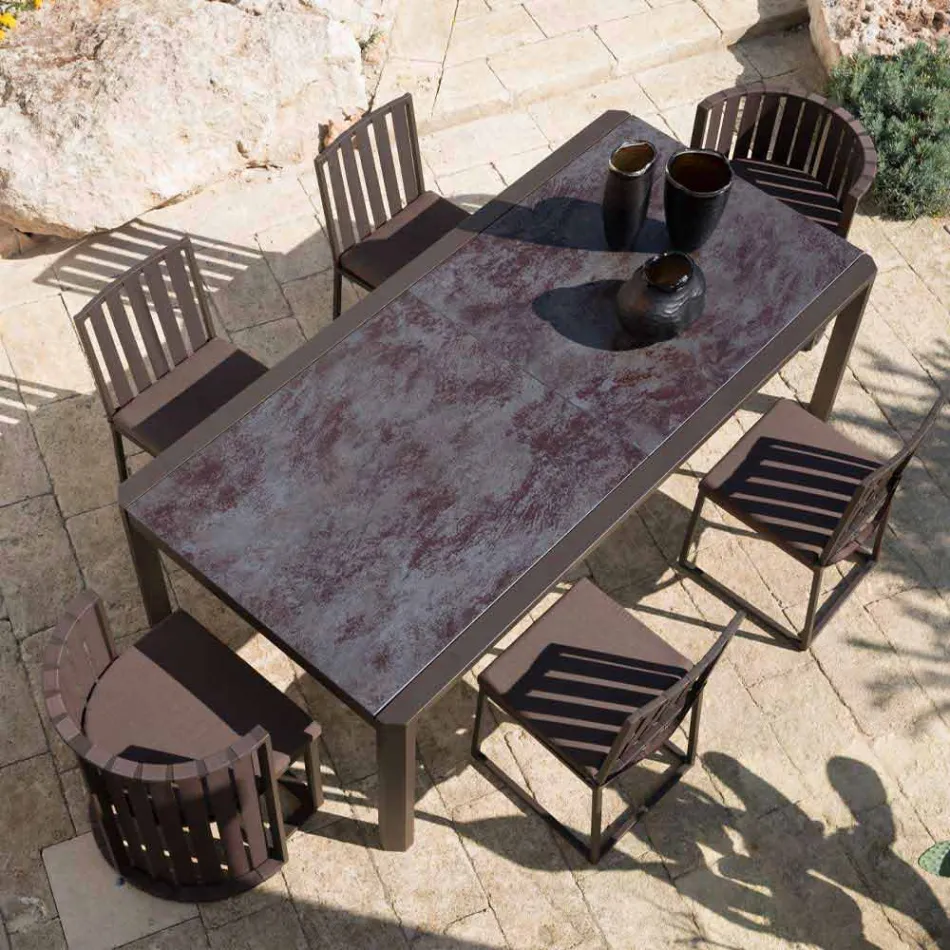 Venkovní jídelní křeslo z hliníku a lana v luxusním designu - Julie Viadurini