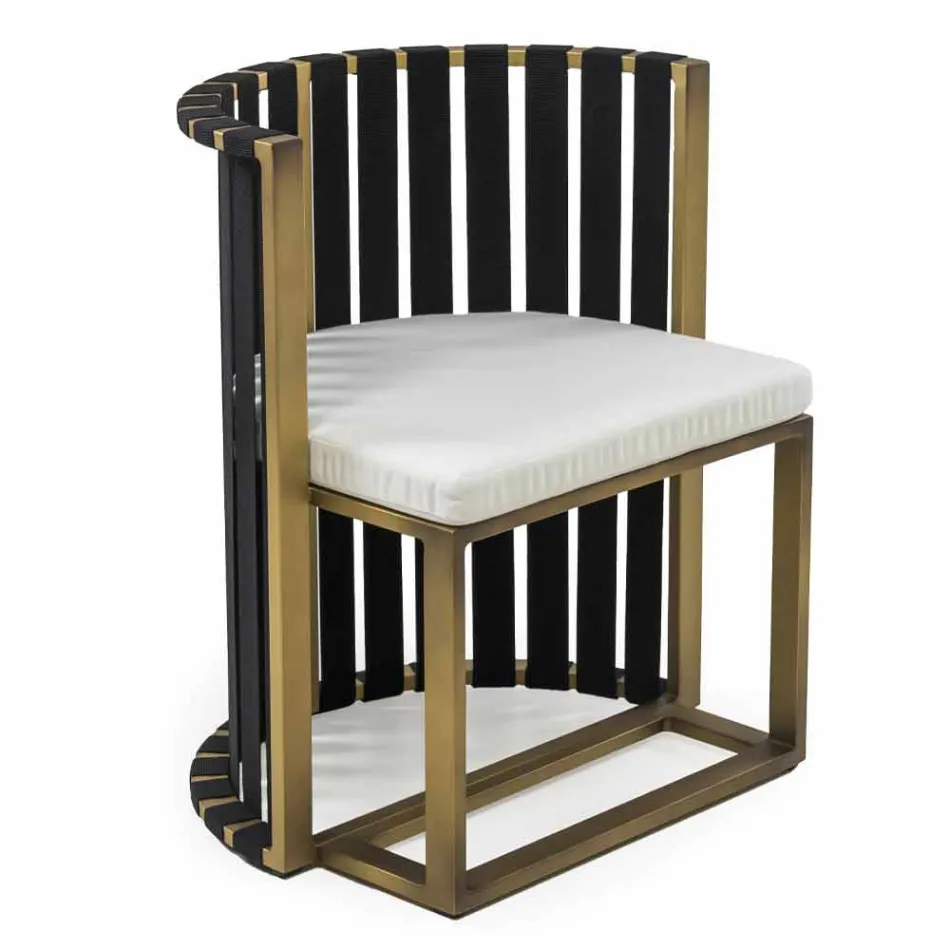 Venkovní jídelní křeslo z hliníku a lana v luxusním designu - Julie Viadurini