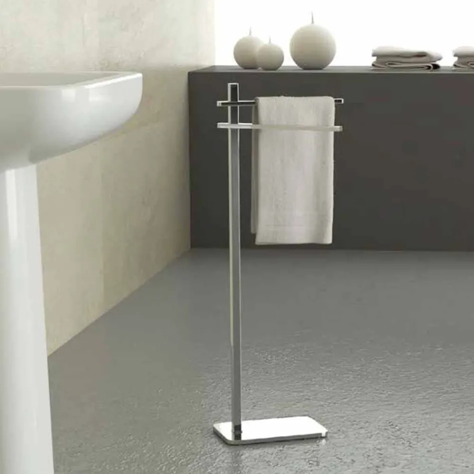 Moderní věšák na ručníky se 2 železnými rameny vyrobený v Itálii - Cali Viadurini