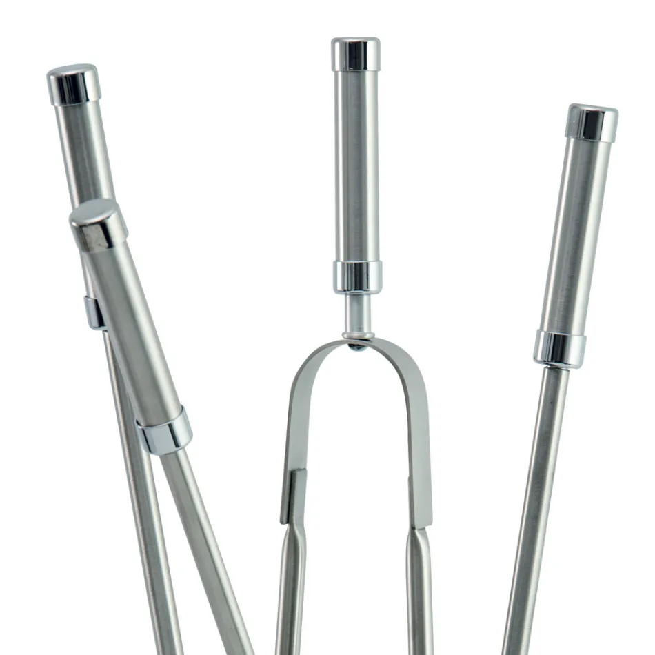 Držák nářadí se 4 doplňky z nerezové oceli a plamenem Made in Italy - Vita Viadurini