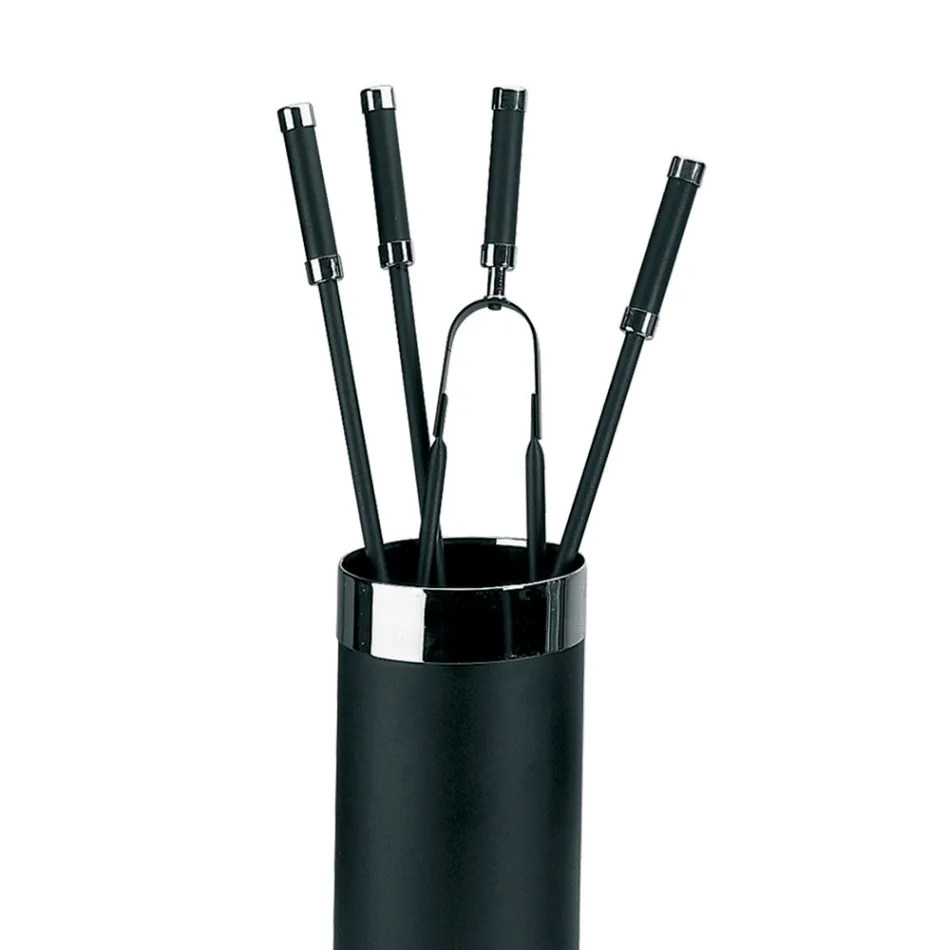 Držák nářadí se 4 příslušenstvím pro krb v ceně Made in Italy - Snake Viadurini