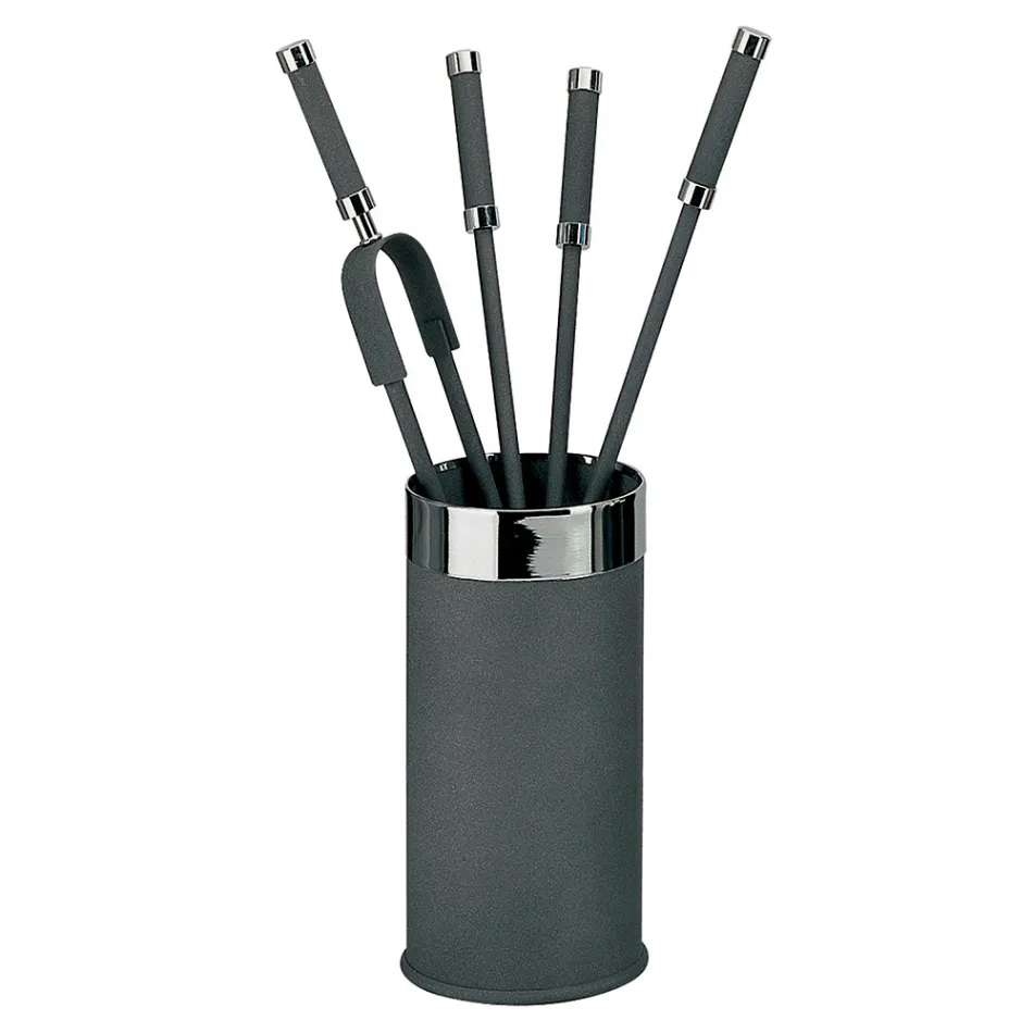 Držák nářadí se 4 příslušenstvím pro krb v ceně Made in Italy - Snake Viadurini