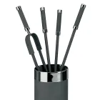 Držák nářadí se 4 příslušenstvím pro krb v ceně Made in Italy - Snake Viadurini