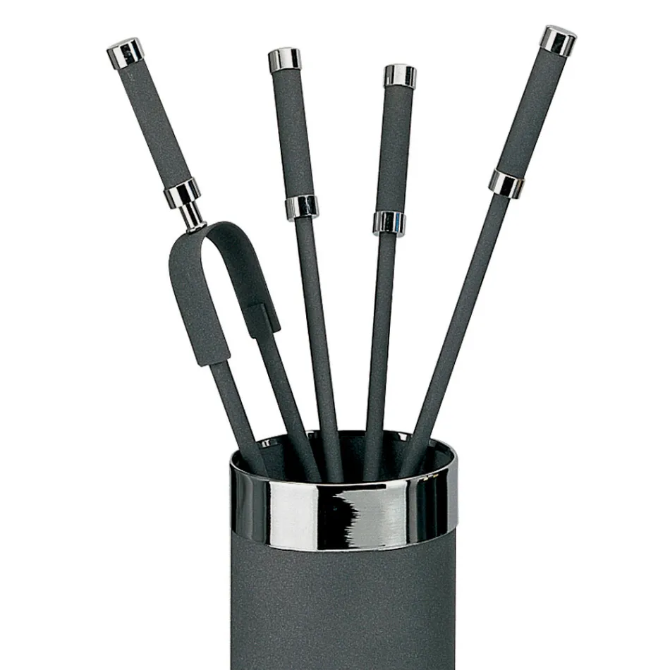 Držák nářadí se 4 příslušenstvím pro krb v ceně Made in Italy - Snake Viadurini