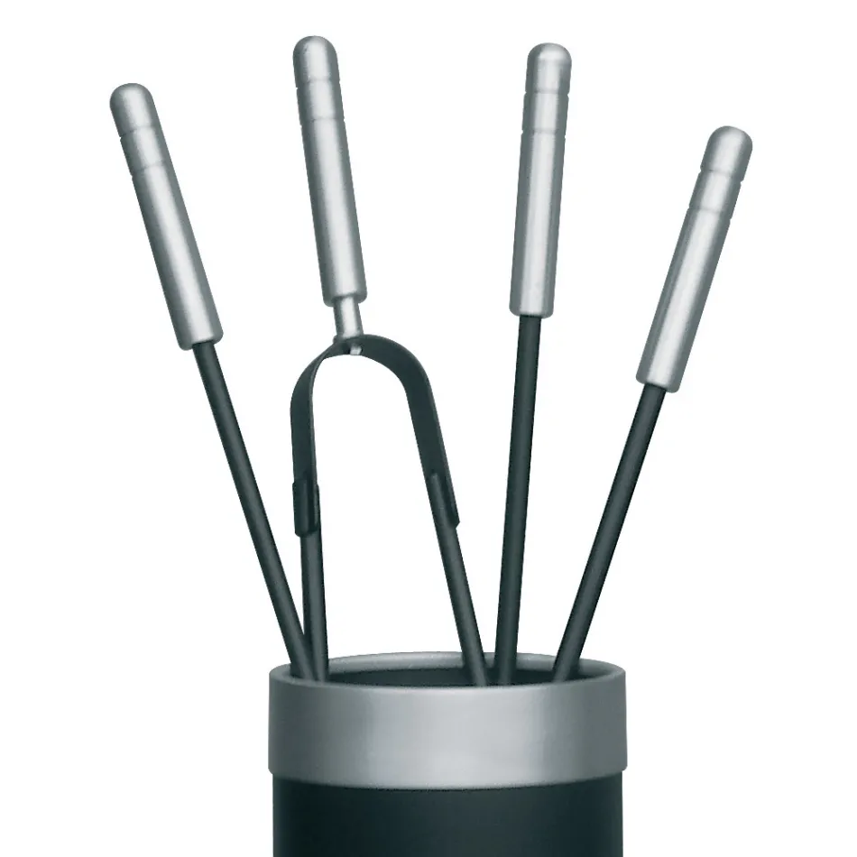 Držák nářadí se 4 příslušenstvím pro krb v ceně Made in Italy - Snake Viadurini