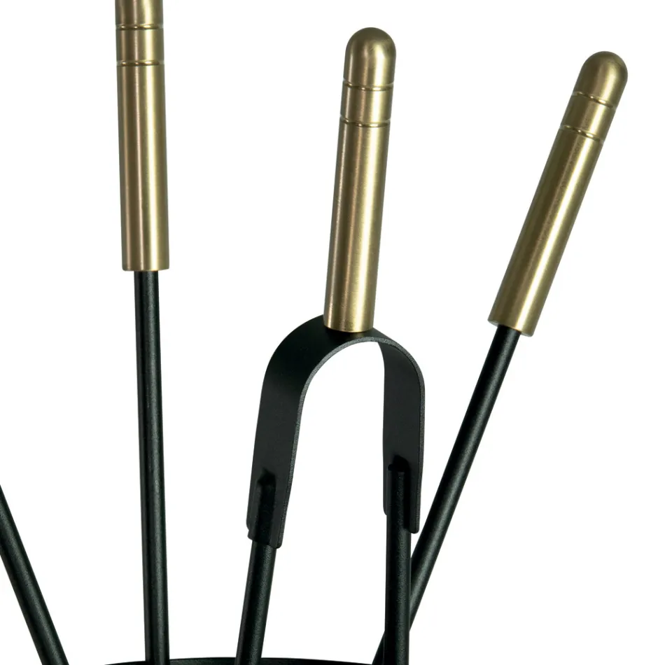 Držák nářadí se 4 nástroji pro péči o krb Made in Italy - Fakir Viadurini