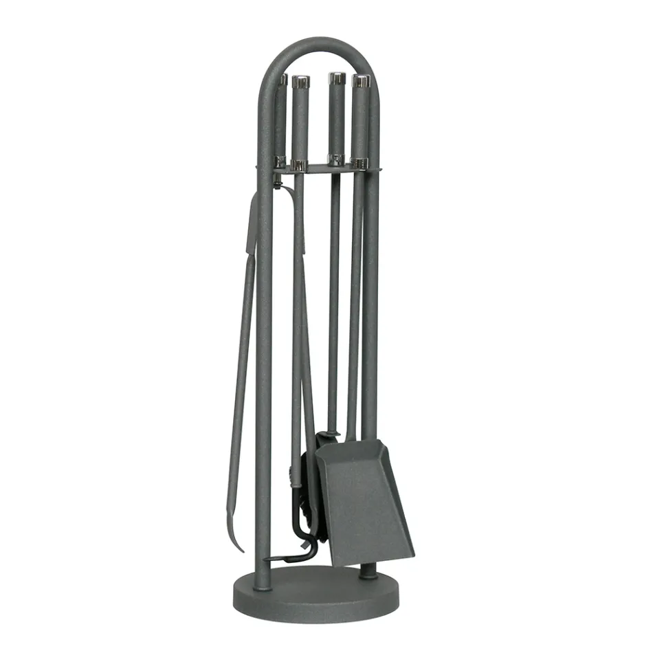 Držák nářadí se 4 krbovými nástroji Made in Italy - Licaone Viadurini