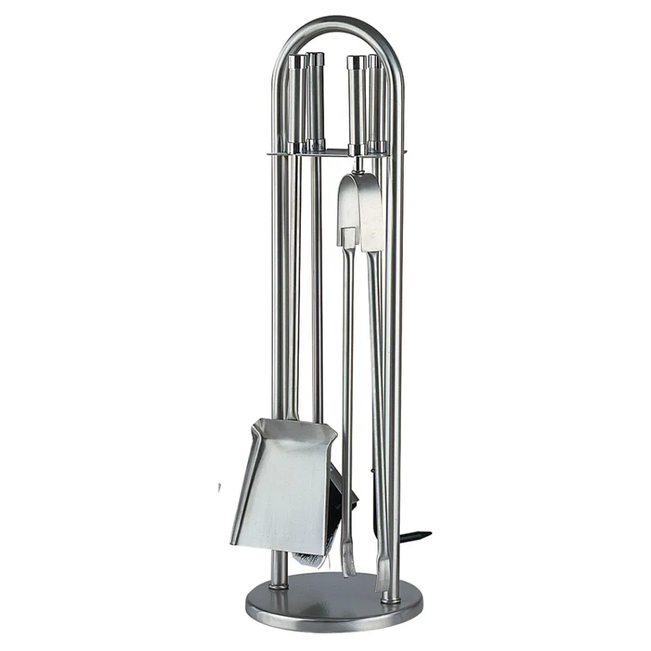 Držák nářadí se 4 krbovými nástroji Made in Italy - Licaone Viadurini