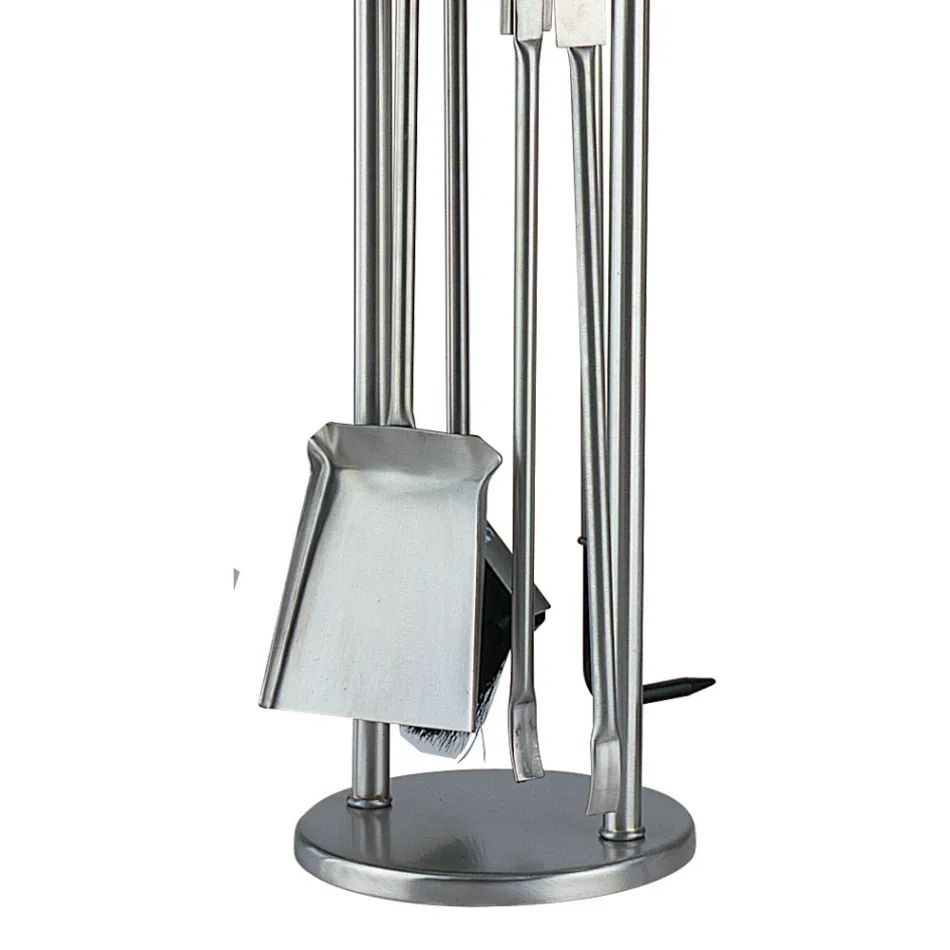 Držák nářadí se 4 krbovými nástroji Made in Italy - Licaone Viadurini