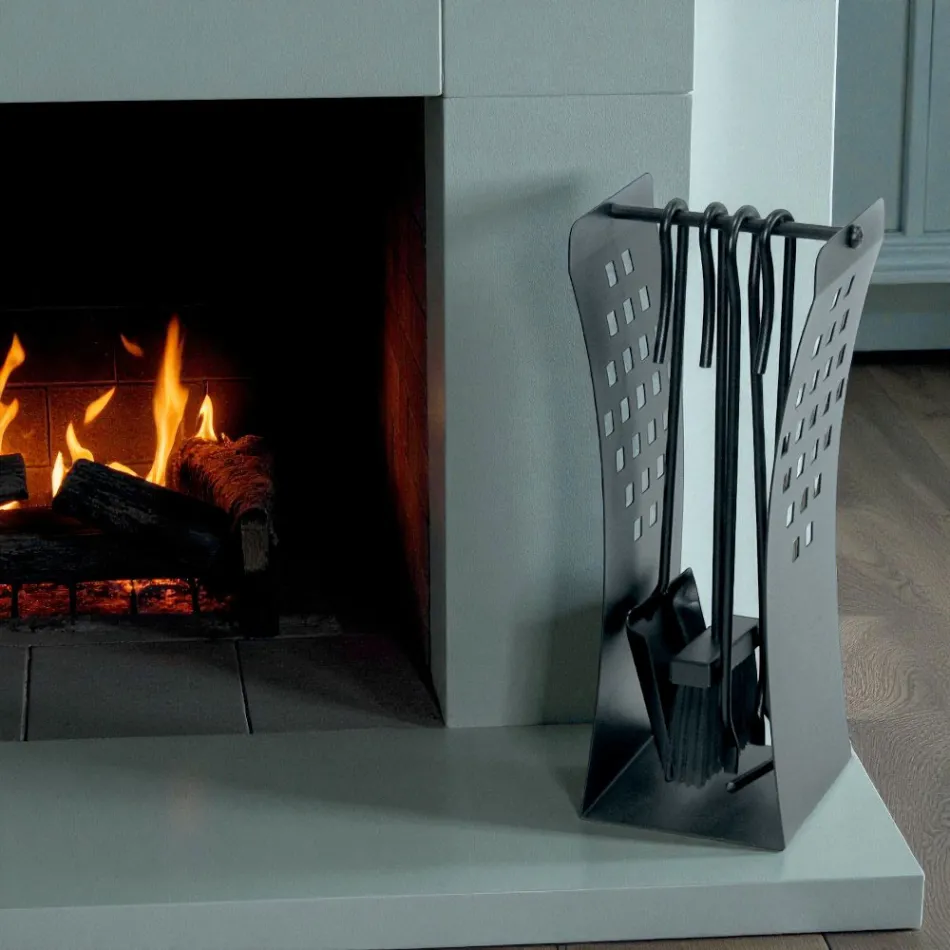 Držák nářadí s moderními liniemi v kovu a 4 nářadí italské výroby - Maiko Viadurini