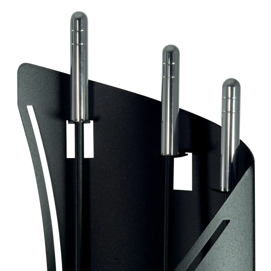 Pevný držák na nářadí se 3 krbovými nástroji Made in Italy - Turban Viadurini