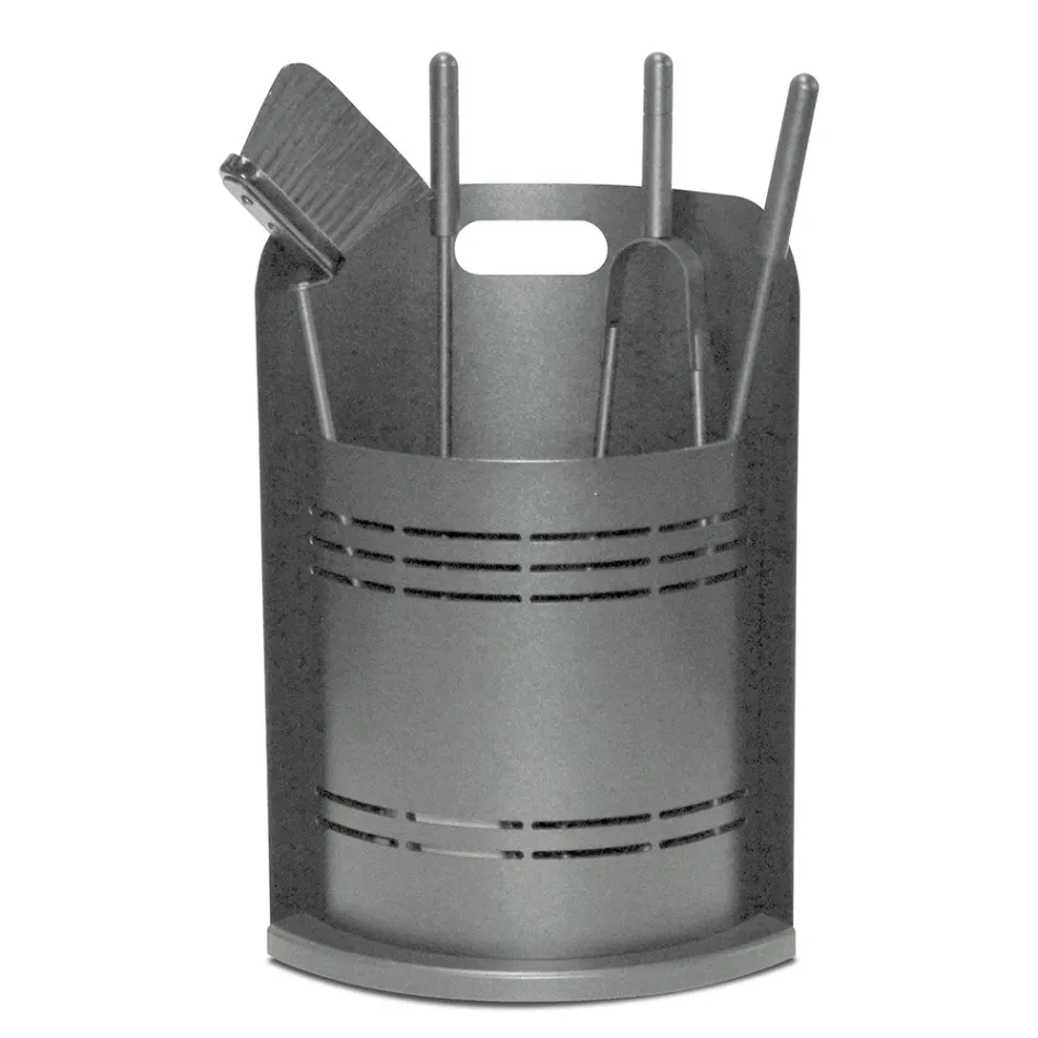 Pevný držák nářadí se 4 nástroji pro krb Made in Italy - Bonsai Viadurini