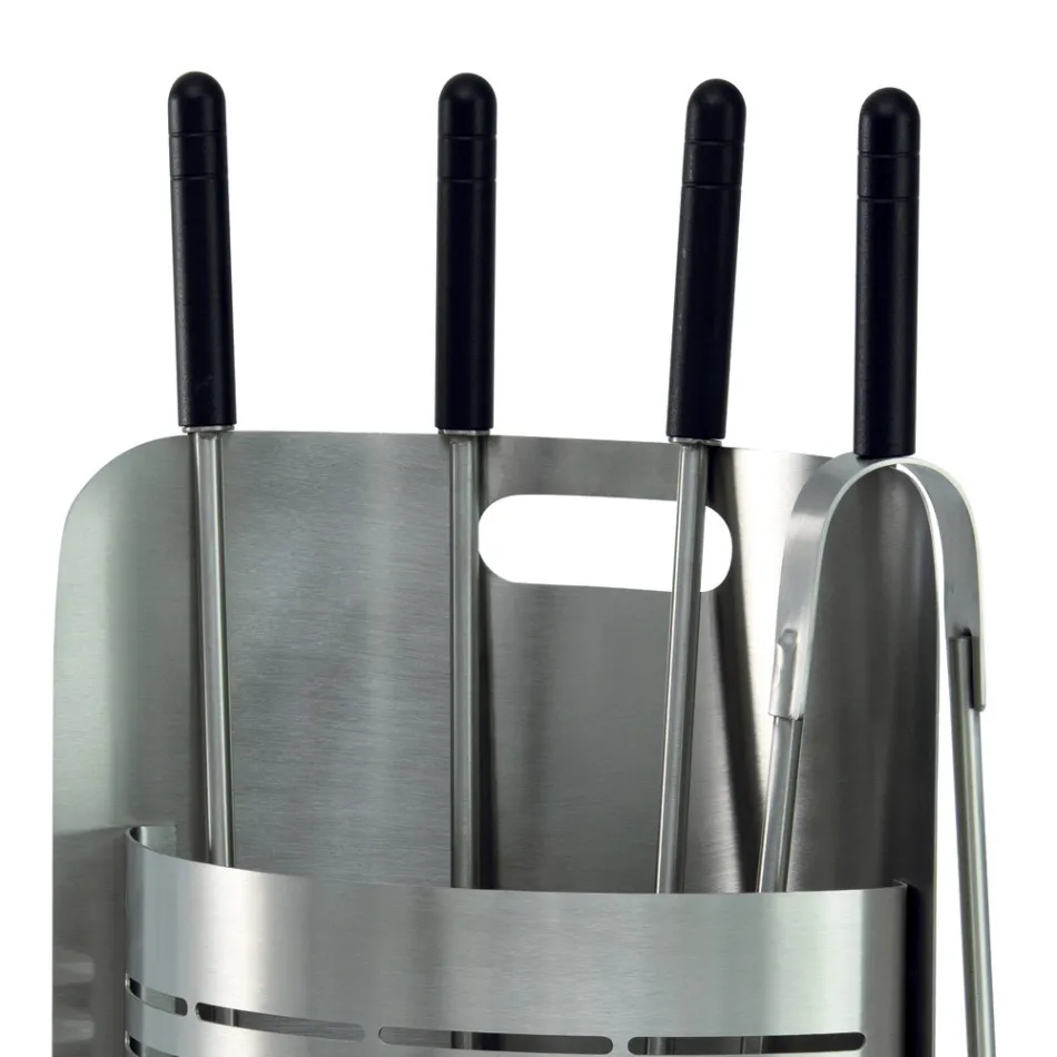 Pevný držák nářadí se 4 nástroji pro krb Made in Italy - Bonsai Viadurini