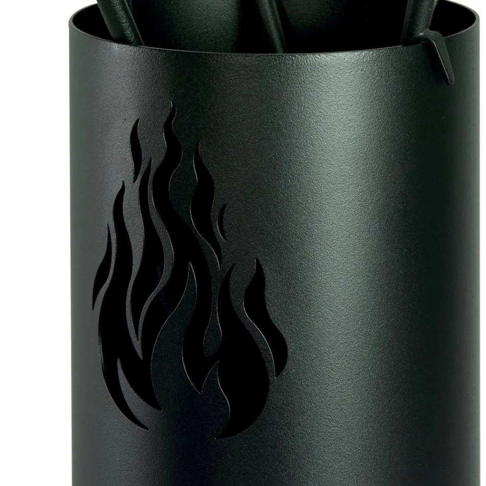 Kovový držák na nářadí se 4 doplňky a plamenem Made in Italy - Fakir Viadurini