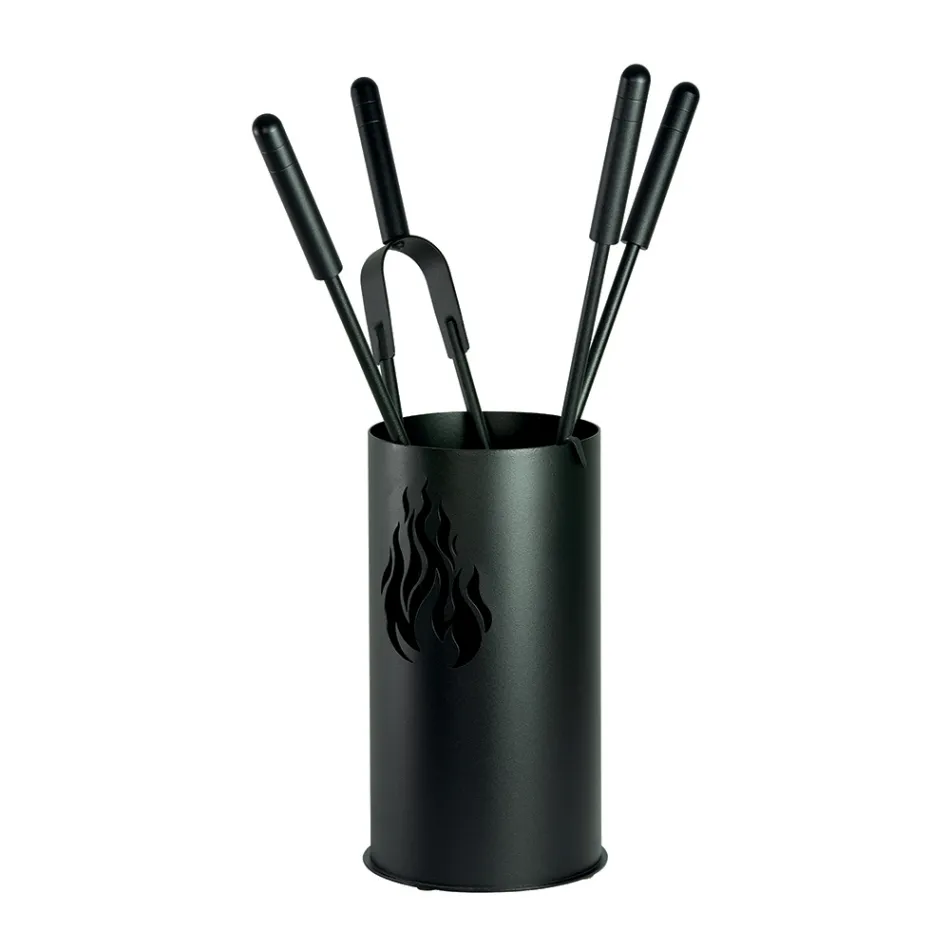 Kovový držák na nářadí se 4 doplňky a plamenem Made in Italy - Fakir Viadurini