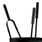 Kovový držák na krbové nářadí se 4 doplňky Made in Italy - Canarino Viadurini