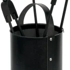 Kulatý držák na nářadí z umělé kůže s rukojetí a 4 doplňky Made in Italy - Pigeon Viadurini