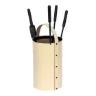 Kulatý držák na nářadí z umělé kůže s rukojetí a 4 doplňky Made in Italy - Pigeon Viadurini