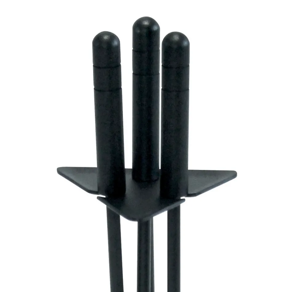 Trojúhelníkový držák nářadí se 3 krbovými nástroji Made in Italy - Tabu Viadurini