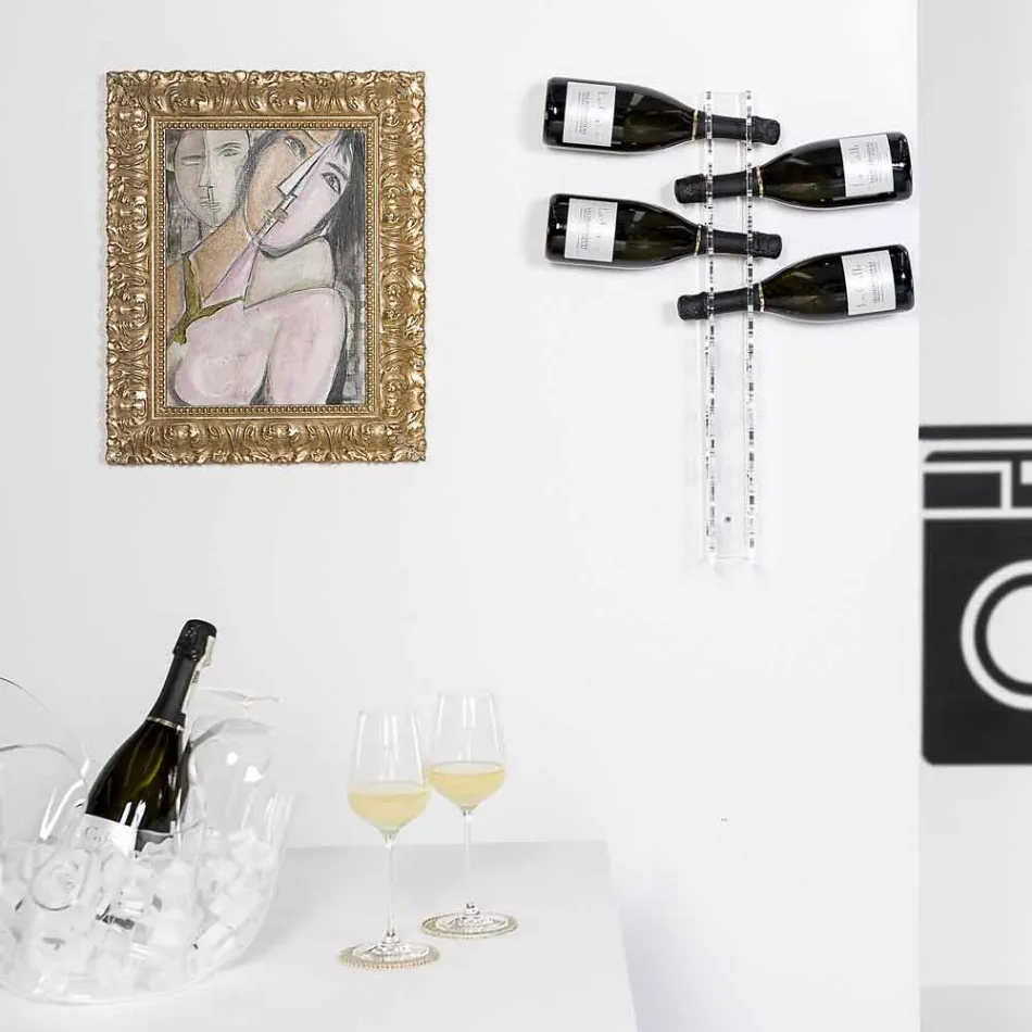 Porta lahve transparentní stěna Dětská malá L6xH60xP11cm Viadurini