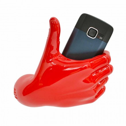 Moderní držák mobilního telefonu v ručně zdobené pryskyřici vyrobené v Itálii - Curia Viadurini