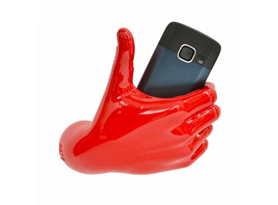 Moderní držák mobilního telefonu v ručně zdobené pryskyřici vyrobené v Itálii - Curia Viadurini