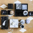 Držák na kapesník v černém Marquinia mramoru, italský obdélníkový design - Rafa Viadurini