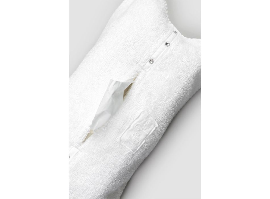 Italský luxusní držák na papírové kapesníky z bavlny a křišťálové houby, 2 kusy - Clinix Viadurini