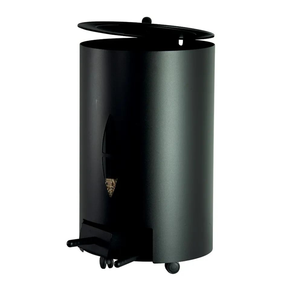 Držák na pelety s víkem, smetákem a lopatkou Made in Italy - Cacatua Viadurini