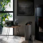 Držák na pelety s vnitřním sedlem v černé kůži s designem Sapir Viadurini