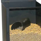 Držák na pelety z černě lakované oceli s plexisklem Made in Italy - Pellicano Viadurini