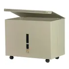 Kovový držák na pelety s kolečky a víkem Made in Italy - Gazza Viadurini