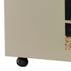 Kovový držák na pelety s kolečky a víkem Made in Italy - Gazza Viadurini