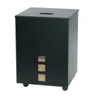 Čtvercový držák na pelety z černé lakované oceli a kolečka Made in Italy - Parrot Viadurini