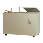 Obdélníkový kovový držák na pelety se 4 kolečky Made in Italy - Aquila Viadurini