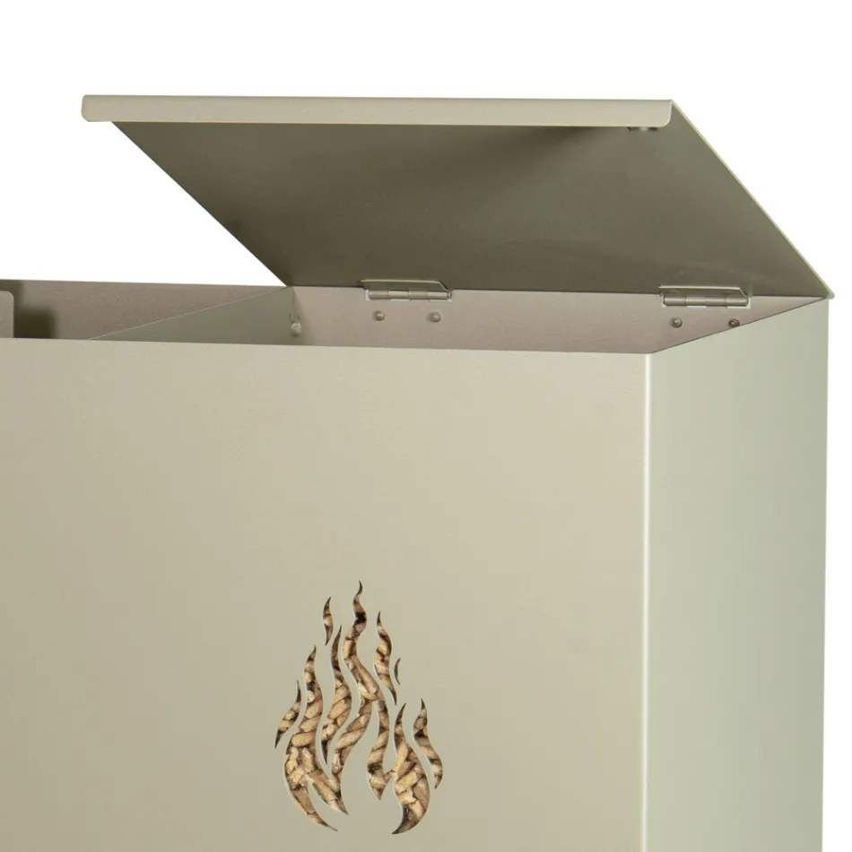 Obdélníkový kovový držák na pelety se 4 kolečky Made in Italy - Aquila Viadurini