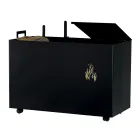 Obdélníkový kovový držák na pelety se 4 kolečky Made in Italy - Aquila Viadurini