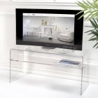 Televizní stojan do obývacího pokoje z průhledného plexiskla Made in Italy - Giuliette Viadurini
