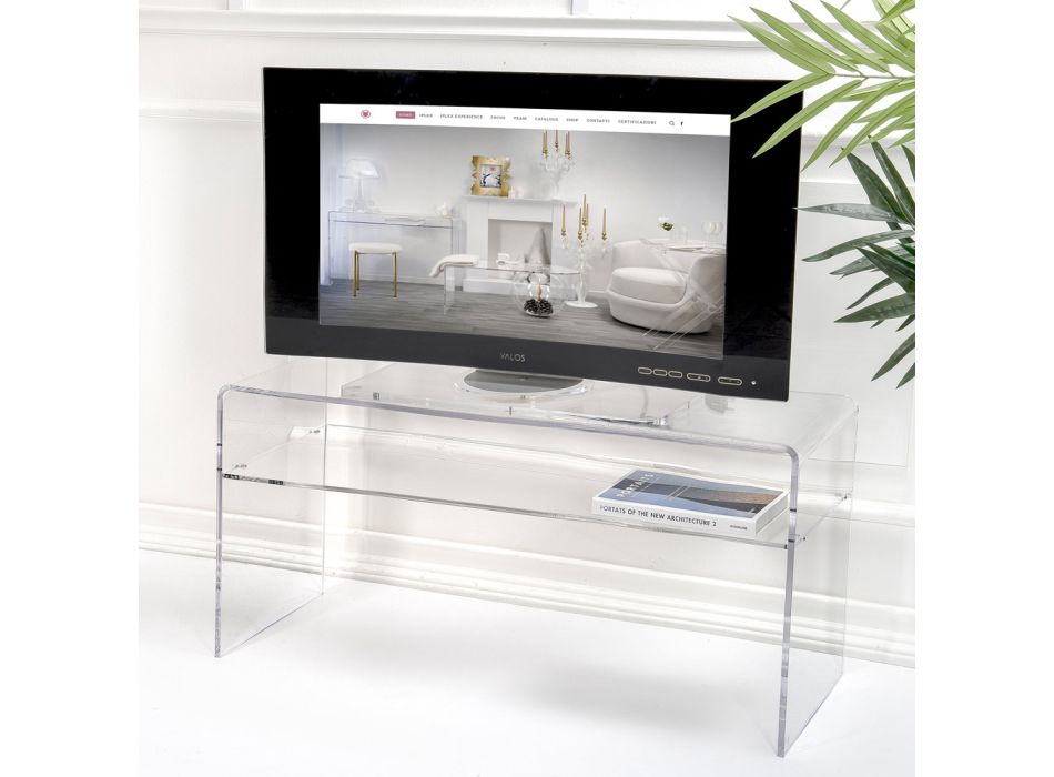 Televizní stojan do obývacího pokoje z průhledného plexiskla Made in Italy - Giuliette Viadurini