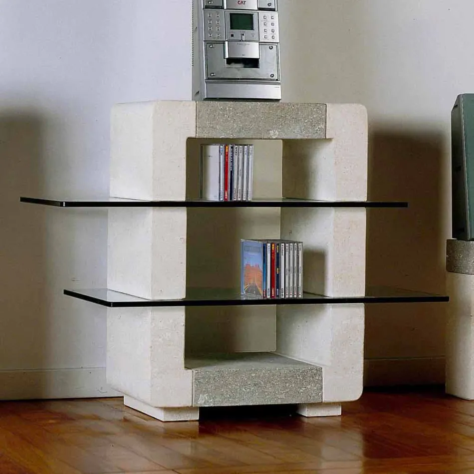 Vysoce kvalitní televizní stojan z kamenů a krystalů s moderním designem Xeni Viadurini