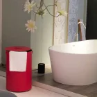 Válečkový koš na prádlo v regenerované ručně vyráběné kůži Roby Viadurini