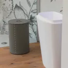 Válečkový koš na prádlo v regenerované ručně vyráběné kůži Roby Viadurini