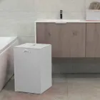 Prádelní koš na čtvercovou základnou Leather David, made in Italy Viadurini