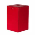 Prádelní koš na čtvercovou základnou Leather David, made in Italy Viadurini