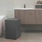 Prádelní koš na čtvercovou základnou Leather David, made in Italy Viadurini