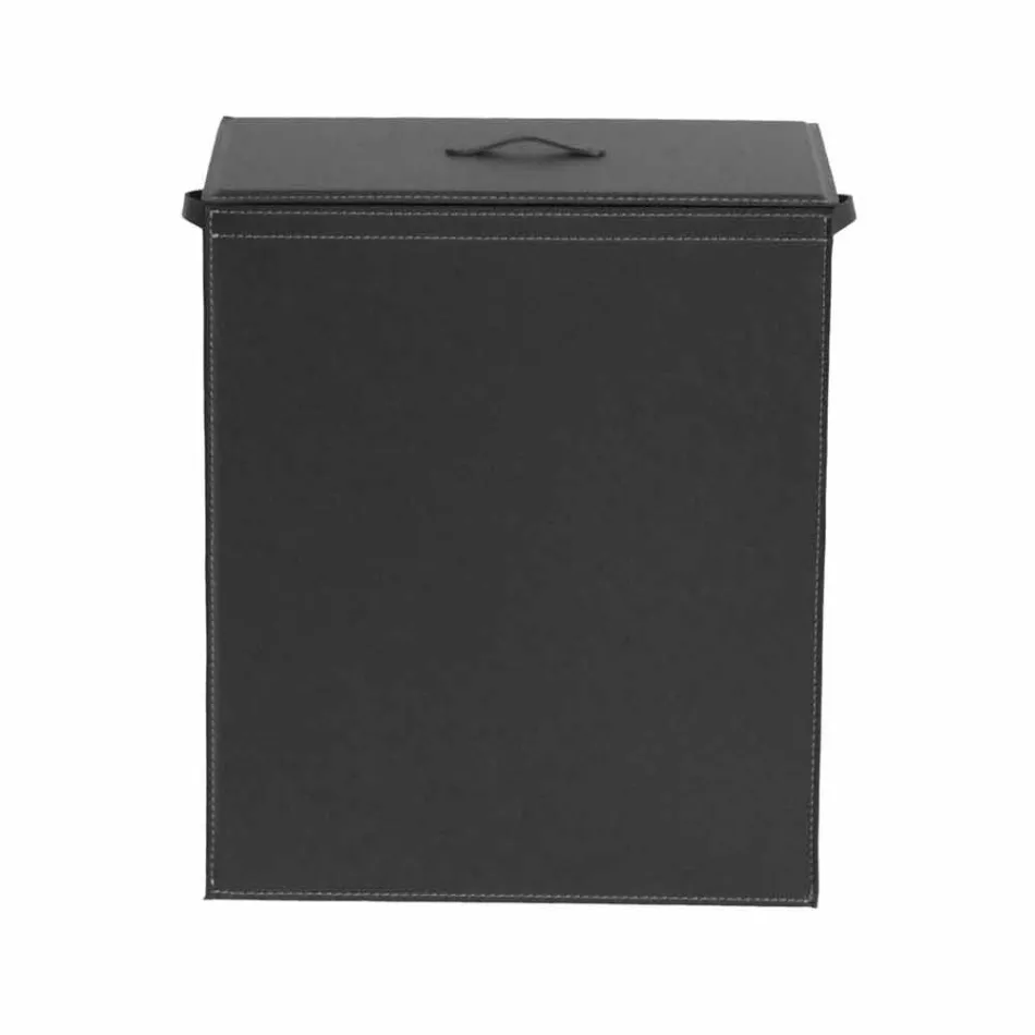 Koš na prádlo v kůži s obdélníkovým základním provedení Petera Viadurini