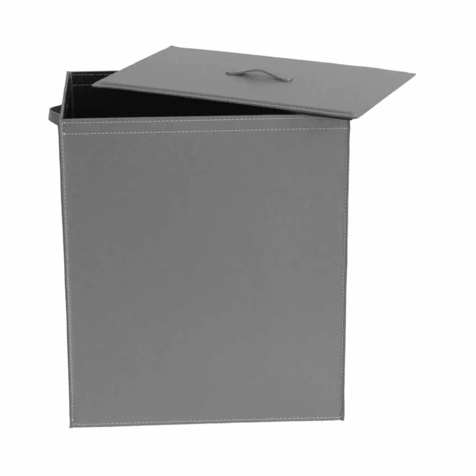 Koš na prádlo v kůži s obdélníkovým základním provedení Petera Viadurini