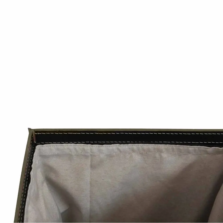 Koš na prádlo v kůži s obdélníkovým základním provedení Petera Viadurini