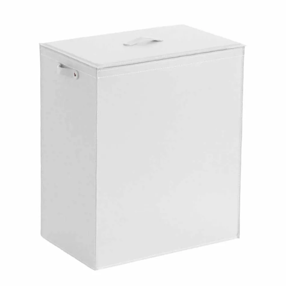 Koš na prádlo v kůži s obdélníkovým základním provedení Petera Viadurini